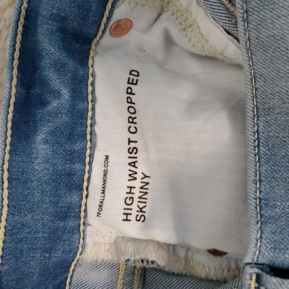 7 For All Mankind High Waisted Cropped Skinny 28 - Picture 4 of 13
